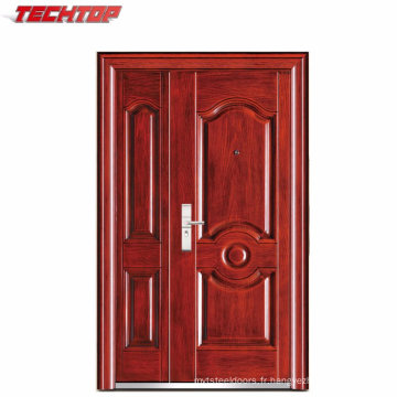 TPS-079sm Usine Double Doux Doux Hung Chine Porte En Acier Bas Prix, Fer Gates Double Porte Grill Design